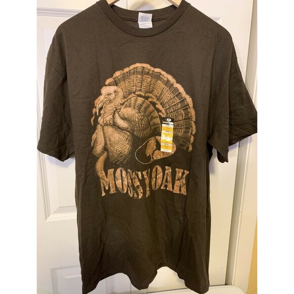 New Mossy Oak Outdoors T-shirt Men's L Delta Pro Weight Cotton‎ Brown NWT - Picture 4 of 6